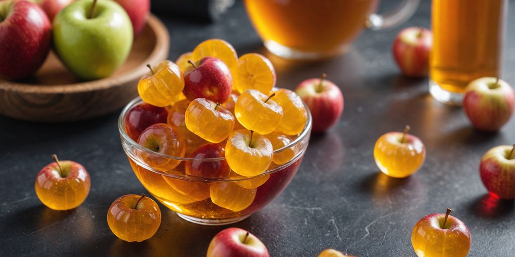 Apple Cider Vinegar gummies and health benefits icons