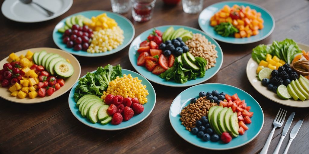 Healthy food plates showcasing top diets of 2024.